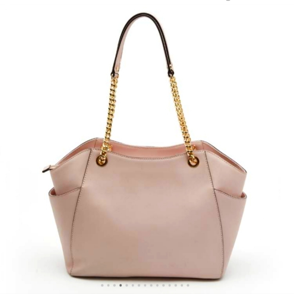 Michael Kors Powder Pink Leather Jet Set Travel Chain Tote - Picture 2 of 16